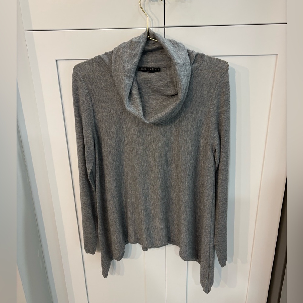 Alice + Olivia Gray Cowl Neck Sweater